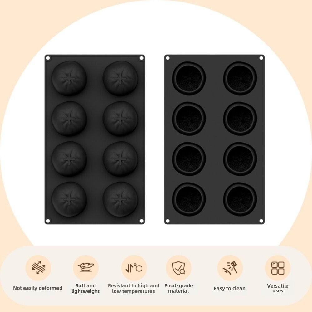 8 Cavity Realistic Fruit Baking Mold Non-stick 3D Silicone Mold Chocolate Ice Cube Biscuit Jelly