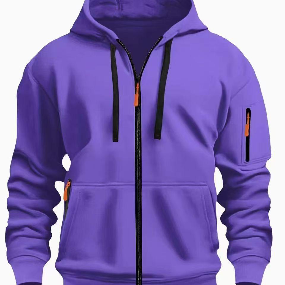 Felpa con cappuccio sportiva trendy europea e americana con zip - Perfetta per l'autunno e l'inverno