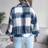 Autumn and Winter Plaid Lantern Long Sleeve Tweed Jacket