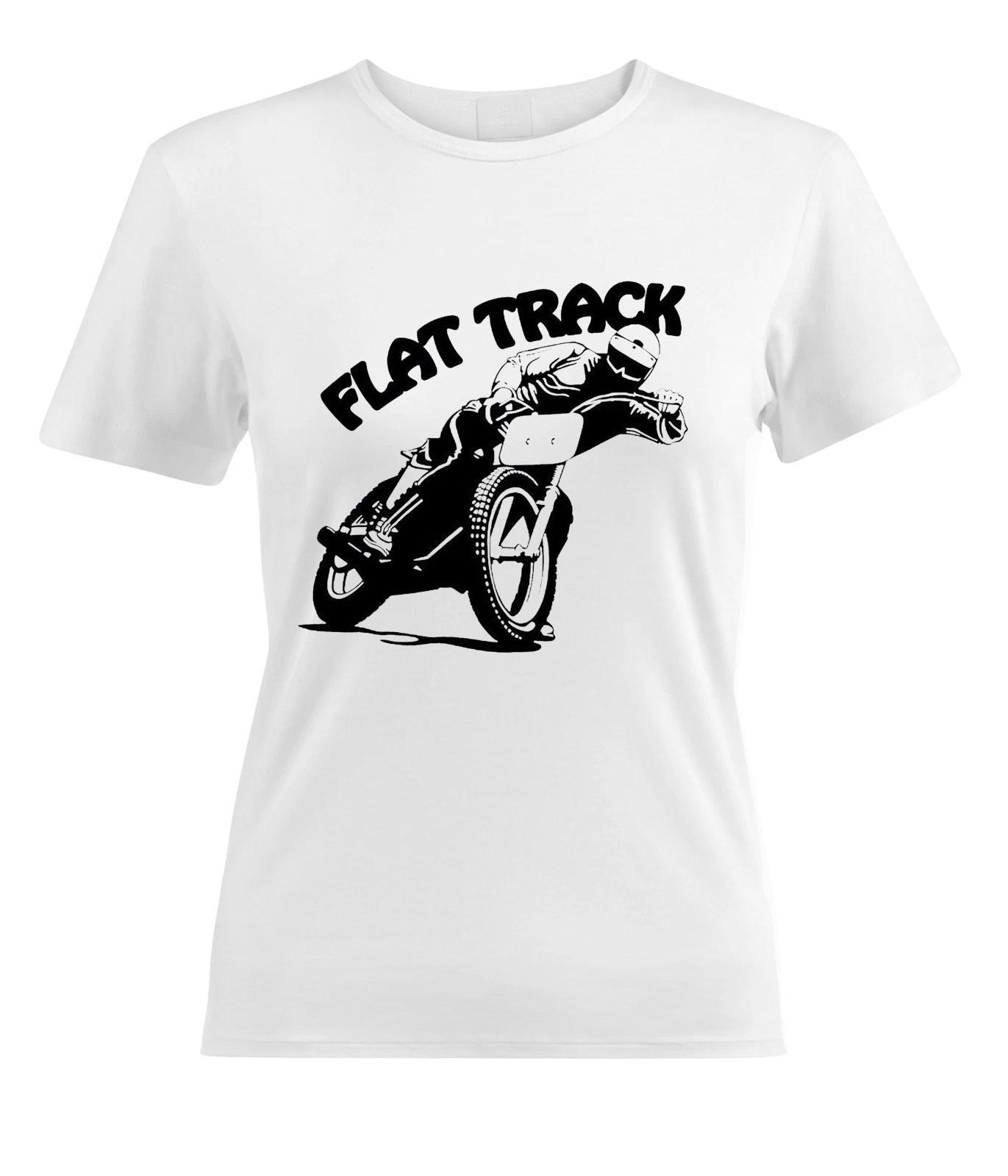 Flat Track Motorcycle Moto Bike Racing Women Junior Girl Funny Top Tee T-Shirt 2XL