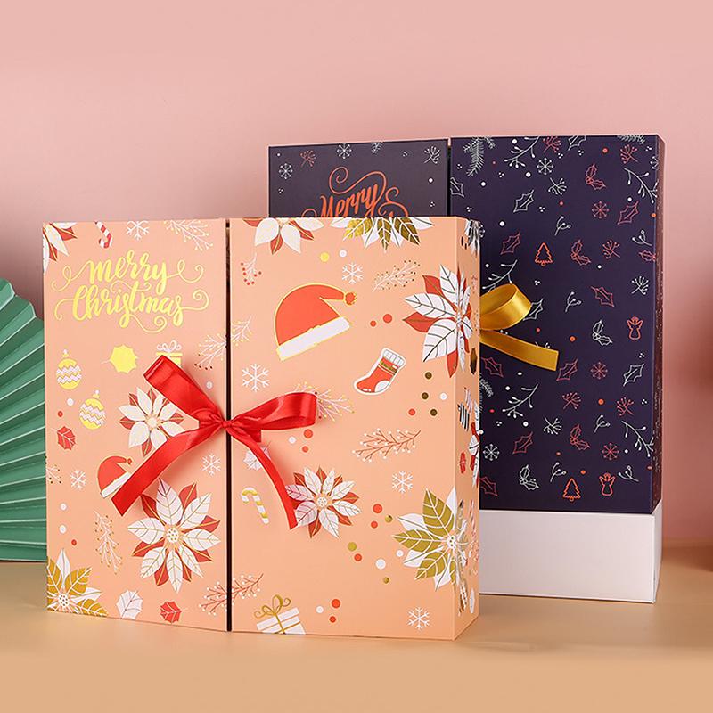 DIY Adventskalender Weihnachts-Countdown-Kalender mit 24 Papp-Schatzkästchen Xmas Leerer Countdown-Kalender