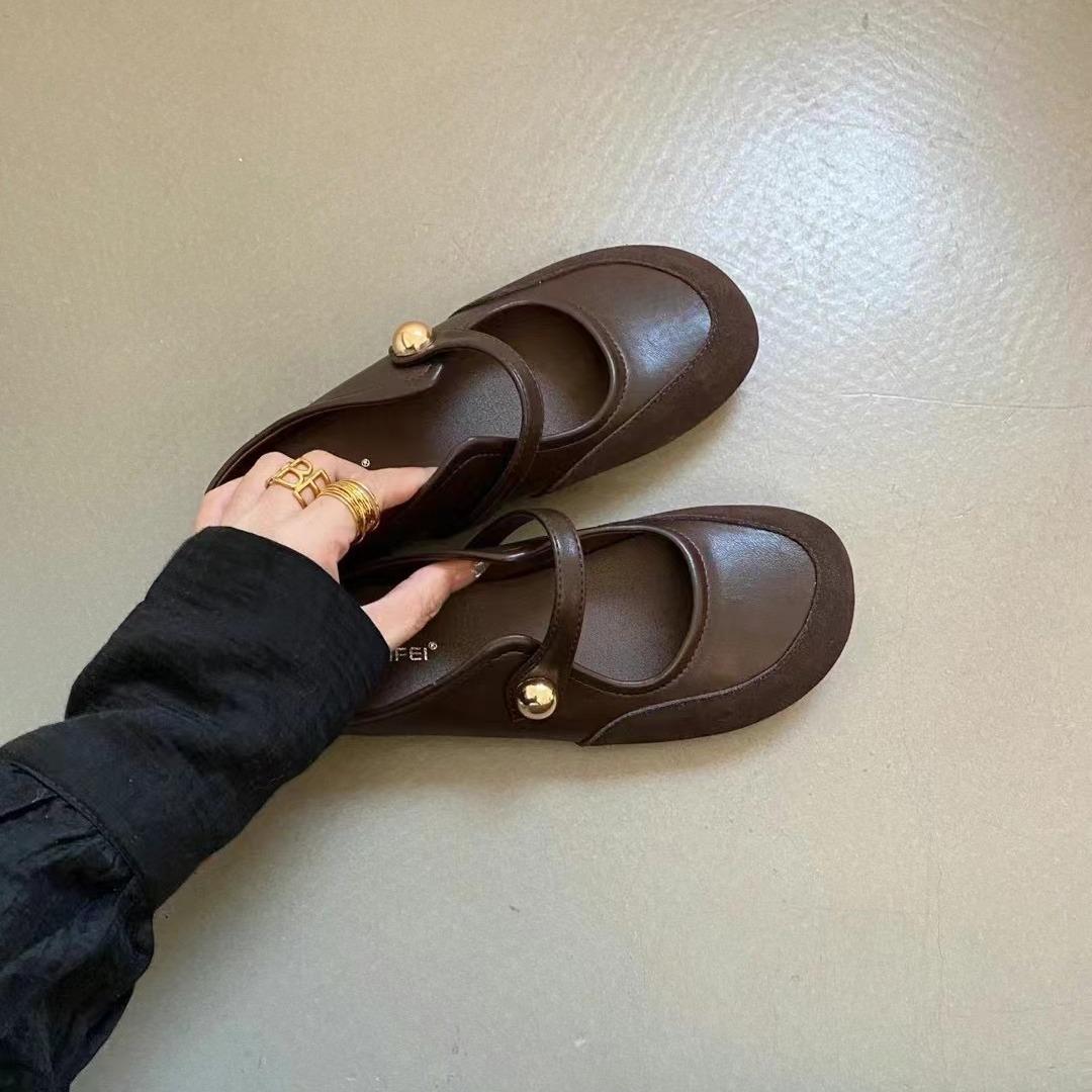 

Ретро женская сумка с квадратной головой, полушлепанцы Xia Liang, туфли Мэри Джейн, женские туфли 39