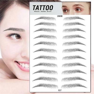Eyebrow Sticker Waterproof Hair-Like 3D Long Lasting Eyebrows Tattoo Makeup Patches for Female