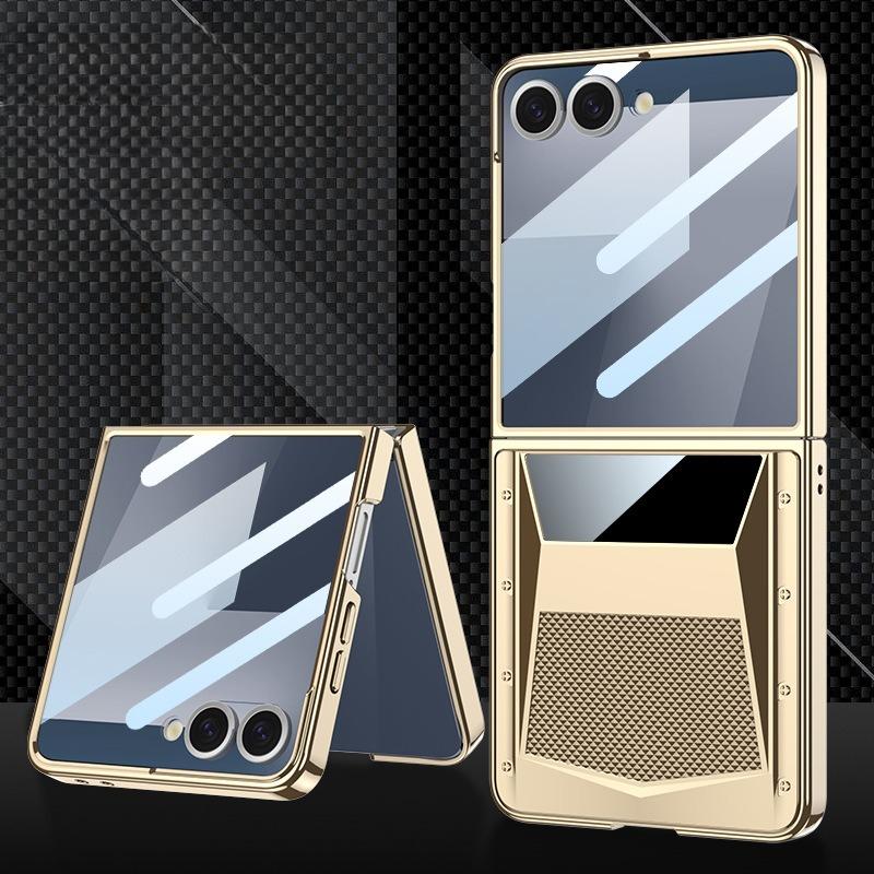 Samsung Galaxy Z Flip7 Mobile Phone Case Electroplated Supercar Case Film Integrated Folding Screen Creative Anti-drop Cover