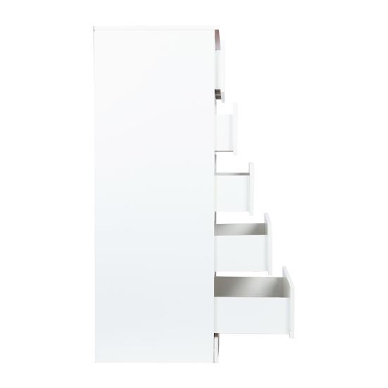 White Dresser Dresser, Bedroom & Chests of Drawers, Tall with Shelf Vertical Standing Chest 6 Wood Large for Closet,