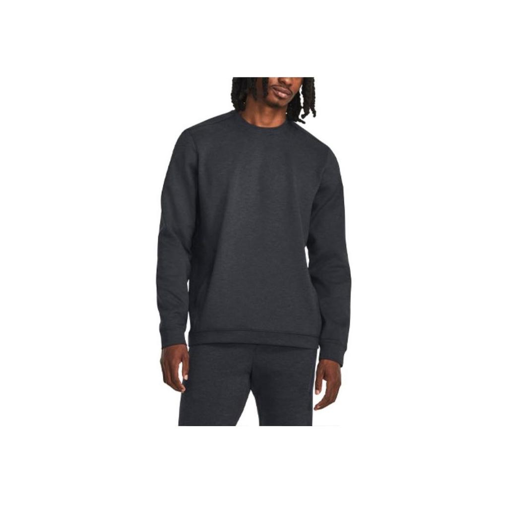 Under Armour Solid Color Simple Casual Crew Neck Long Sleeve Sweatshirt Men sweatshirt Black 1379667-001