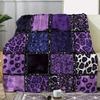 1PC Deluxe Flannel Blanket with Bright Purple Leopard Print Suitable Sofas Cars Offices Camping and Travel Ideal All Season Gift