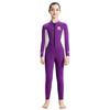 Girls Wetsuit Full Body Neoprene Thermal Swimsuit 2.5MM for Kids Long Sleeve Diving Surfing Suit with Front Zipper for