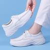 Women's Genuine Leather Lace-up Nurse Shoes - Soft Sole, Non-slip, Breathable, and Comfortable for Hospital Work