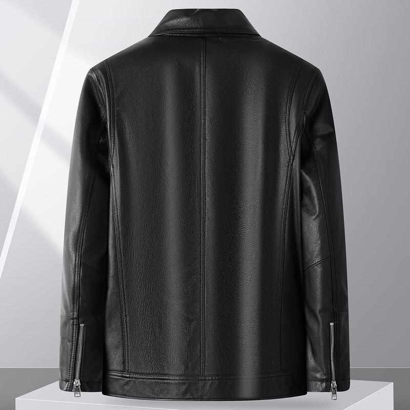 FAPAI Men's Goatskin Leather Lapel Jacket