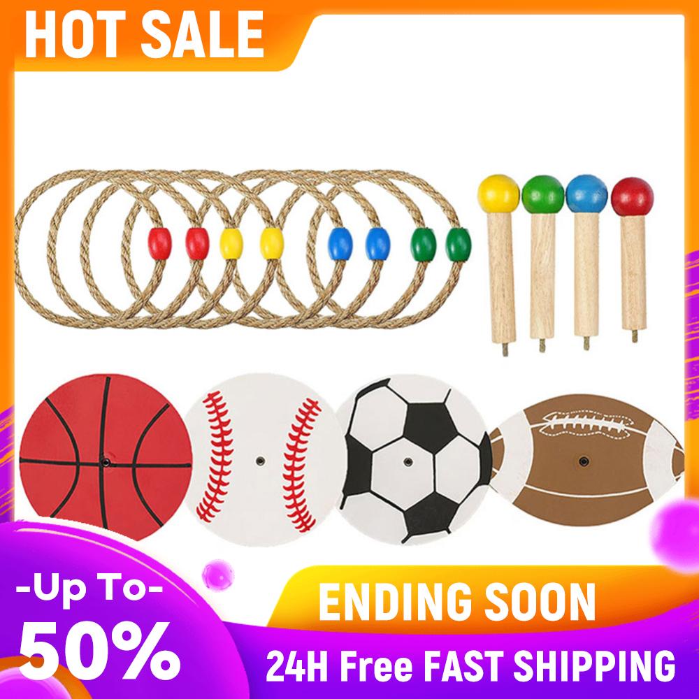 

Rope Ring Toss Game Toy Set 4 Targets Stands & 8 Rings Outdoor Toss Rings Fun Ring Throwing Game for Kids & Adults China Mainland