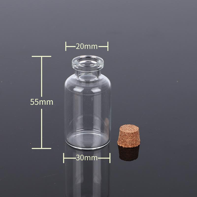 Transparent Glass Sealed Decoration Vial Cork Stopper Lid Storage Subpackage Bottle Multi Purpose Small Capacity Reagent Bottles