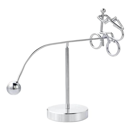 Mini Iron Man Balancing Toy Stress Relief Horse Riding Cycling Double Person Swing Iron Man Ornament Home Office Desktop Decoration
