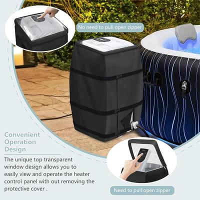 Waterproof Spa Heater Pump Cover with Dustproof Layer and Zipper Closure Designed for Outdoor Spa Heater and Pump