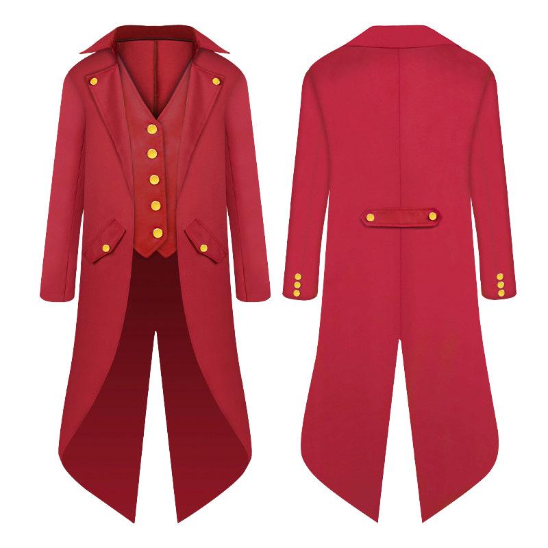 Men Medieval Victorian Costume Tuxedo Gentlema Tailcoat Gothic Steampunk Trench Coat Frock Outfit Overcoat Uniform for Men