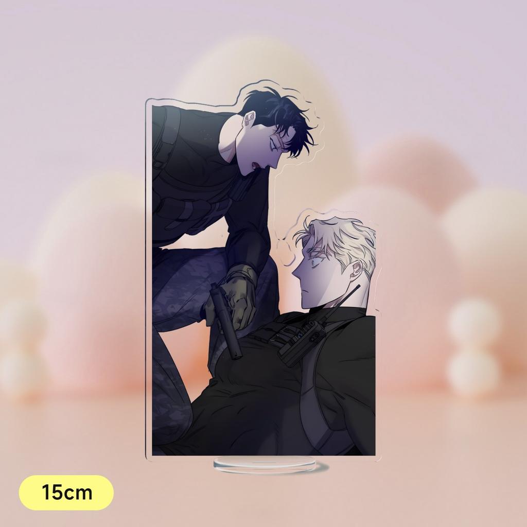 Korean Anime Champagne and Roses Acrylic Stand Cartoon Figures Zheng Yiyuan Standing Desktop Collection For Students Prize 15CM