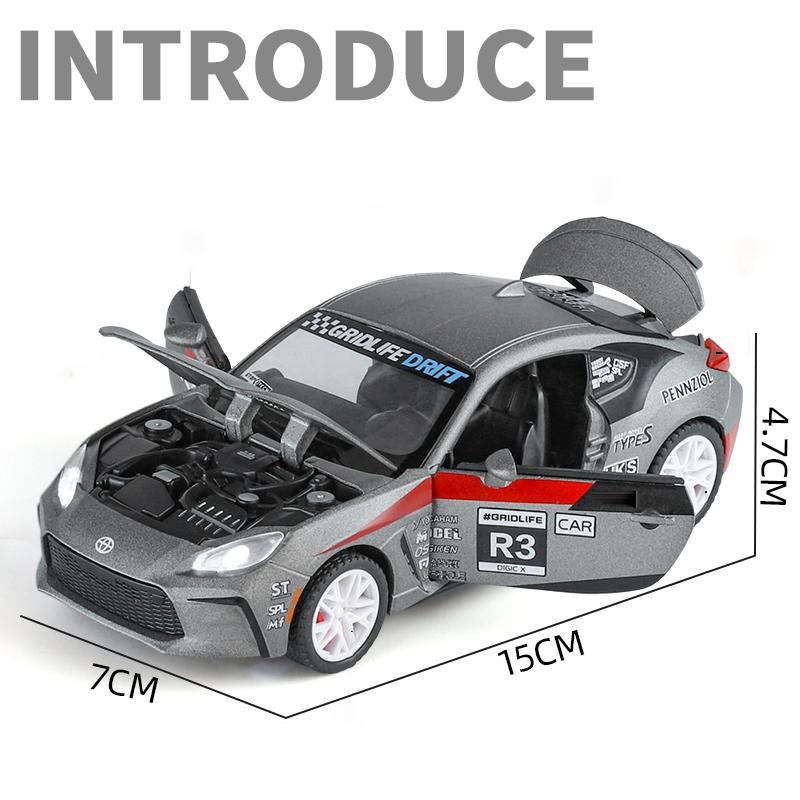 1/32 Scale Toyota GT86 GR86 Mf Ghost 86 Alloy Scale Car Model Diecast Metal Miniature Car Sound and Light Collection Children Toy Car
