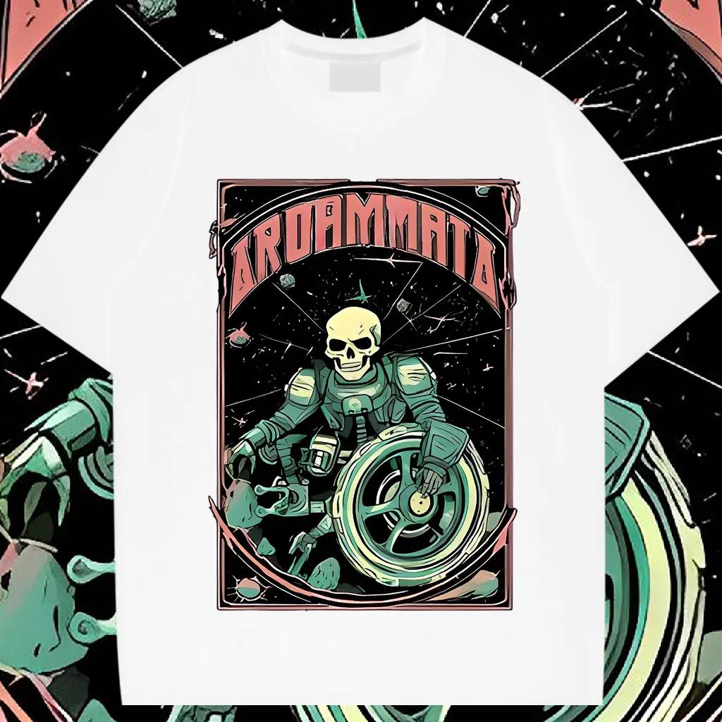 Totenkopf T-Shirt Locker Kurzarm Rundhals Kleidung Vintage Klassisch Herren T-Shirt Lässiger Komfort T-Shirt Bequem Dehnbar Hip-Hop T-Shirts
