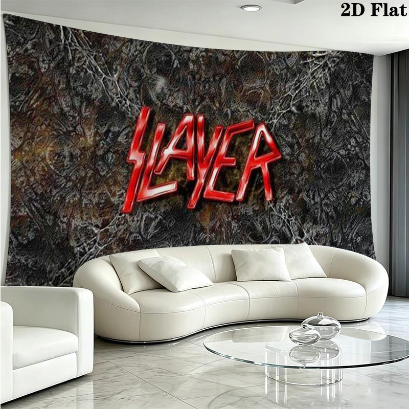 Slayer Band Wall Tapestry Aesthetic Wall Hanging Printed Fabric Blanket Decorative Tapestries for Bedroom Living Room Home Decor
