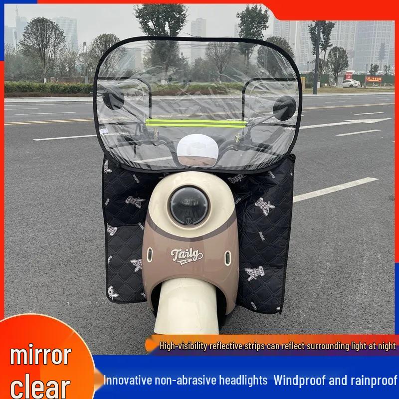 Universelles winddichtes, winterfestes, regendichtes Elektrofahrrad mit Handytasche für alle Jahreszeiten - Kältefestes Eltern-Kind-Liefermodell