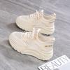 Mesh hollow breathable soft leather dad shoes women's new thick-soled versatile non-slip casual sports shoes in summer 2025