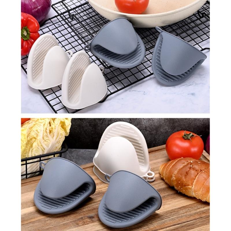 Heat Resistant Silicone Oven Gloves Nonslip Textured Fronts For Secure Grip Thermal Protections Kitchen Baking Accessories