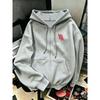 Shrimp Graphic Print Zip‑Up Hoodie Fashionable Comfortable Creative Casual Sports Loose Versatile Daily Autumn Winter Warm Long Sleeved Hoodie