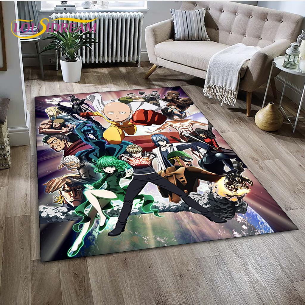 3D ONE PUNCH MAN Anime Cartoon  Area Rug,Carpet Rug for Living Room Bedroom Sofa Doormat Decoration, Kid Play Non-slip Floor Mat