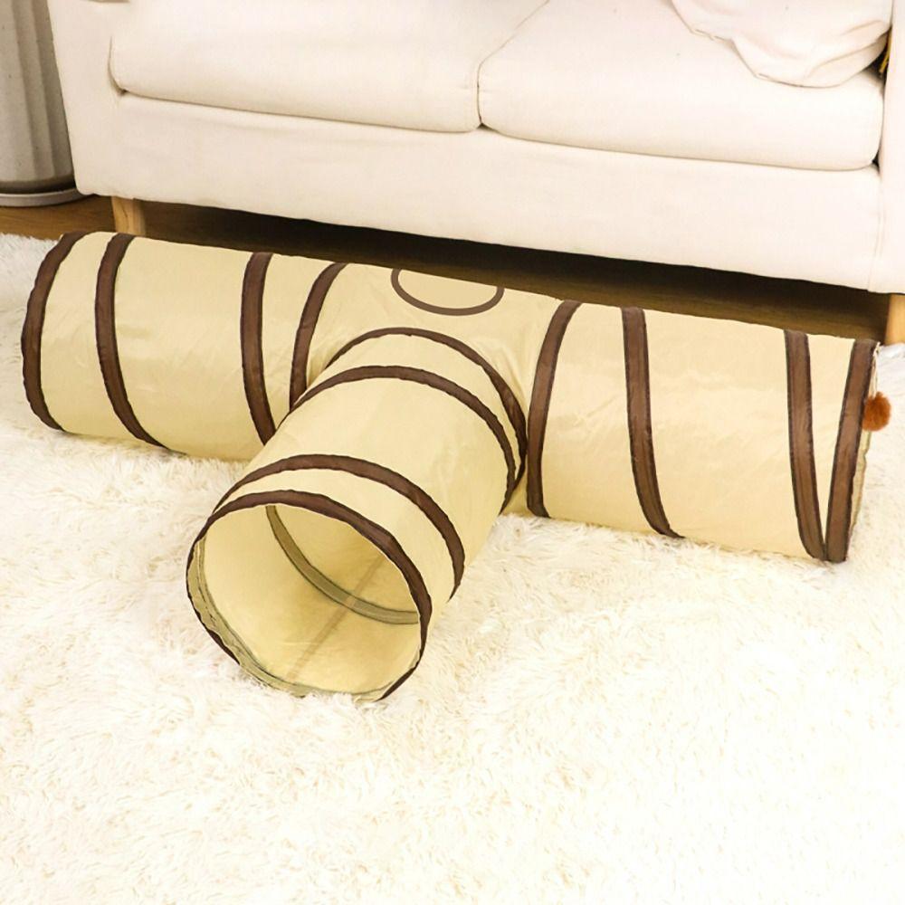 Foldable Cat Tunnel Tube Polyester+Steel Wire Cat Maze Tunnel Portable Pet Fun Play Toy Guinea Pig