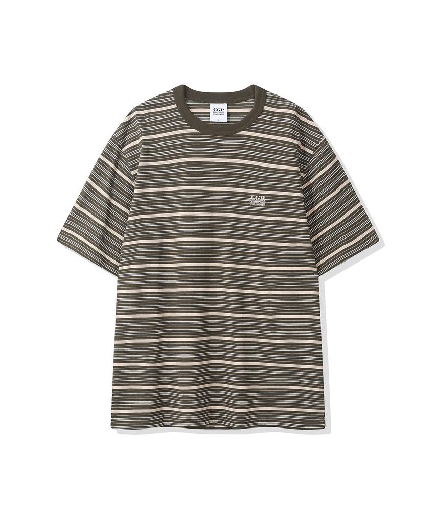 CGP Multi-Stripe Short Sleeve T-Shirt - Khaki