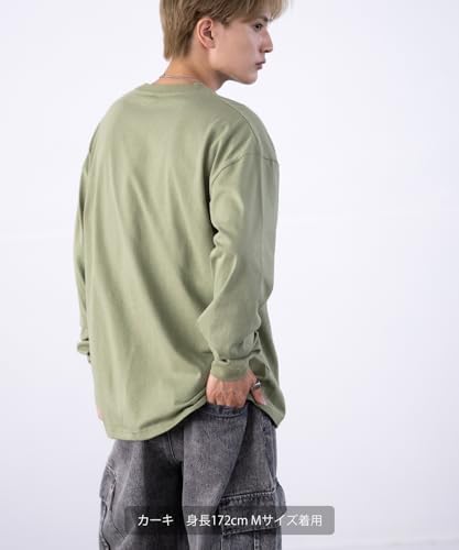 IMPROMES Casual SIDEWAYSTANCE Embroidered Downer Bear Long Sleeve T-Shirt, Men's, Khaki