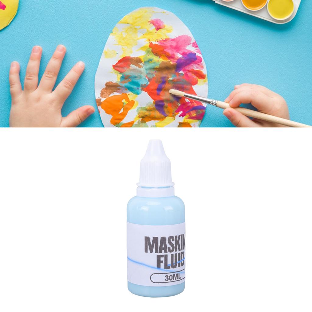 Fluid de mascare acuarelă albastru Se curăță ușor Se usucă rapid Mediu de mascare pentru artă cu gumă de șters pentru pictură gouache Ilustrație