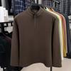 Men S Casual Thick Fleece Stand Collar Long Sleeve Pullover Sweatshirt
