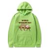 New World Wildlife Day hoodie sleeping bear print sweatshirt sweater autumn and winter velvet