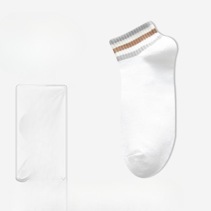 

Мужские осенние тонкие повседневные носки из хлопка с низким верхом и сочетанием цветов 1 pair