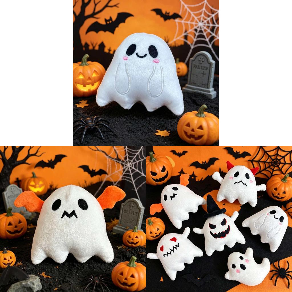 Halloween Ghost Plush Pillow With Soft Pp Cotton For Living Room Decor