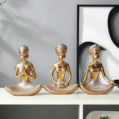 Decoração Simples Abstrata Cena Estúdio de Yoga em Casa Artesanato em Resina Enfeites de Yoga Enfeites de Presente Enfeites para Quarto de Casamento