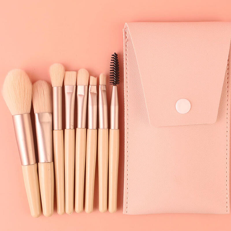 8-piece portable makeup brush pouch set DD-11049