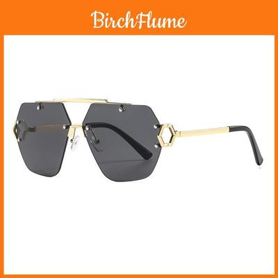 Frameless Polygon Womens Sunglasses With Gradient Lenses For Outdoor Fashion And Sun Protection