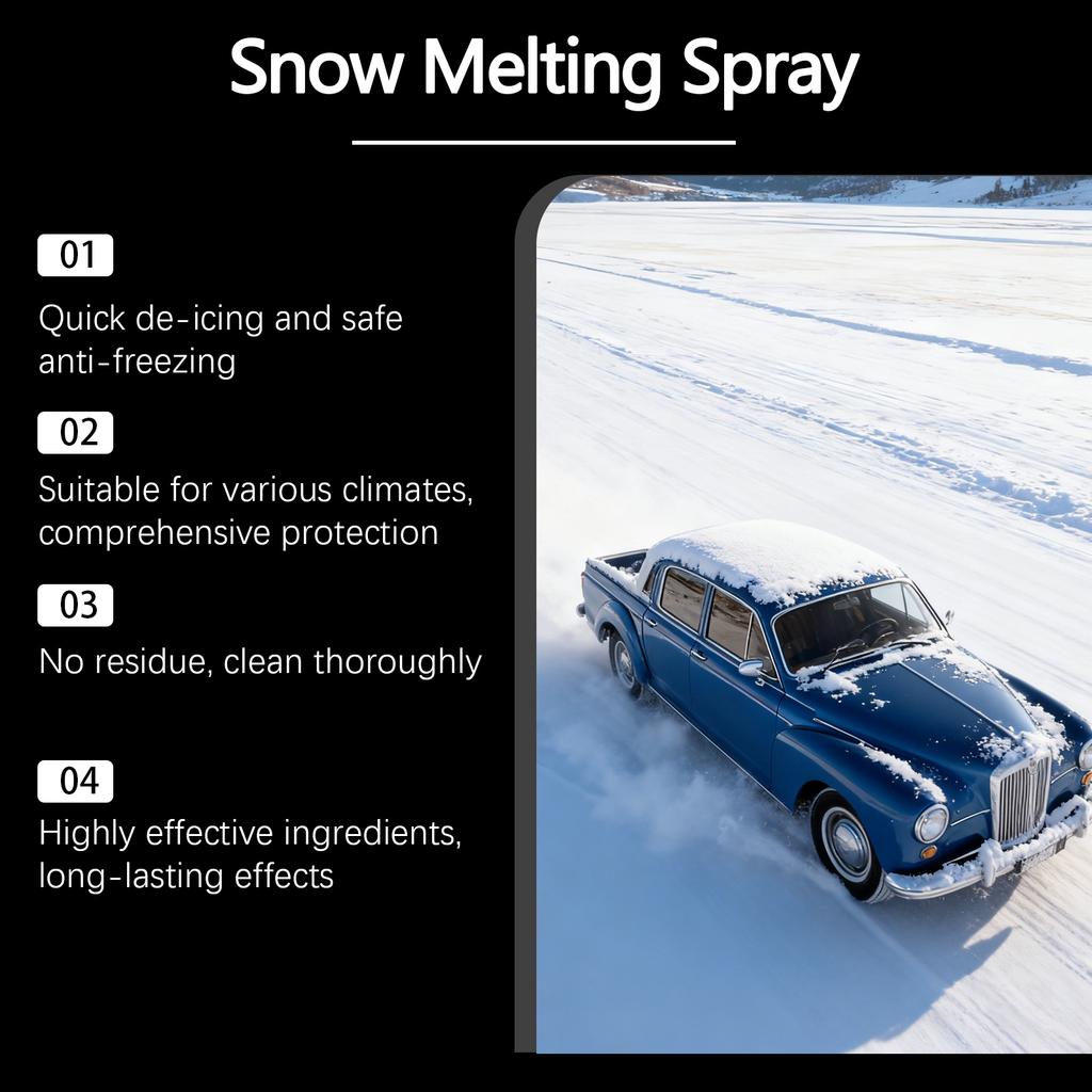 Car De Icer Spray Auto Snow Melting Agent Melts Frost Clear Vision Safe Driving Car Defrosting Snow Dissolving Cleaner Spray