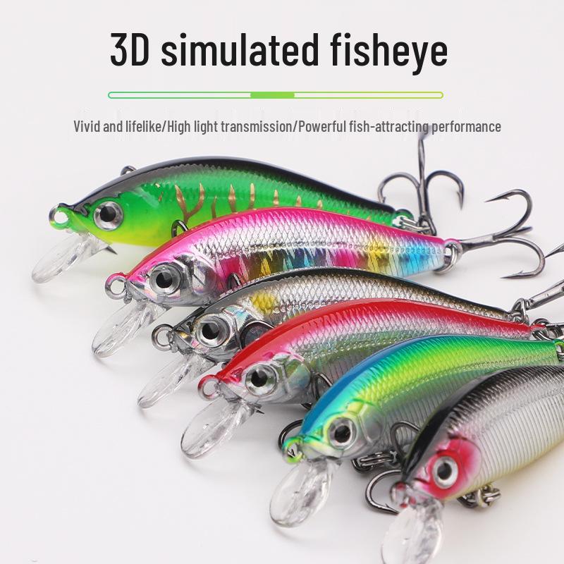 Lure Micro Minnow 5cm 3.2g, Long Cast Sinking Wobbler, Redeye Mandarin Fish Bass, All Water Layers