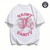 SAINT VANITY Camiseta Oversized com Estampa Grunge Masculina Feminina 2026 Streetwear Y2K Vintage Algodão Manga Curta