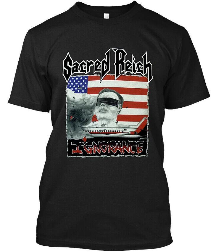 Herren- und Damen-T-Shirts Limitiert Neu Beliebt Sacred Reich Ignorance Amerikanische Musik Retro T-Shirt S-4XL XL gray