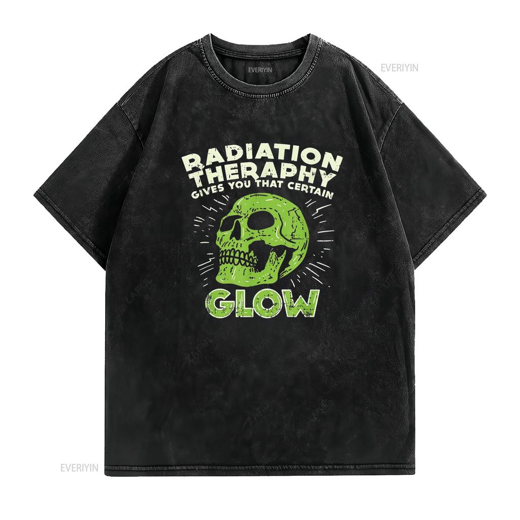 Womens Radiation Therapy Funny Cancer Fighter Survivor T Shirt Black 2X Large Vintage Washed Slightly Top For Everyday Wear