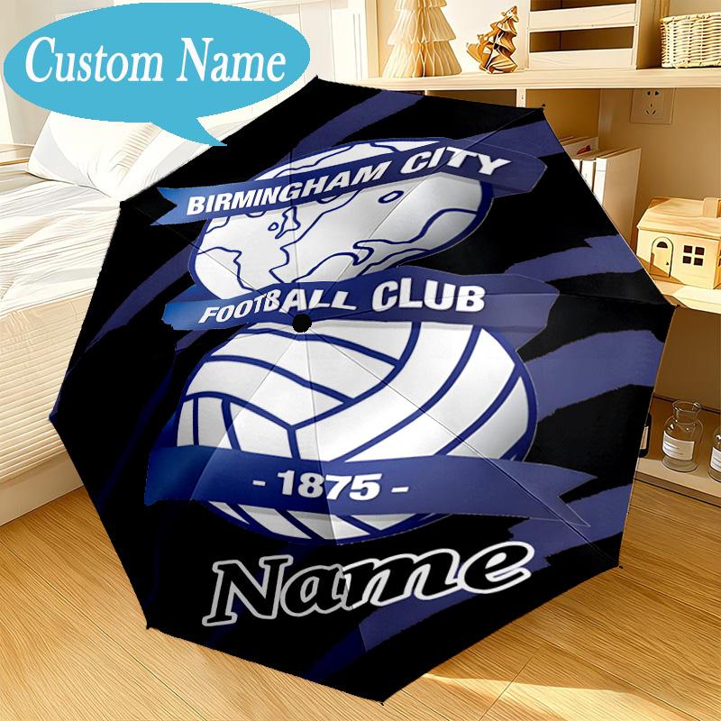 Custom Name Umbrella Birmingham Football Crest Umbrella 8-Frame for Travel, Camping, Casual Lightweight Portable, Essential for Family Gifts
