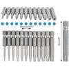 12 Pack T5-T40 S2 Hex Torx Screwdriver Bit Set Tamperproof Security Steel Star Tool Kit,,Silver