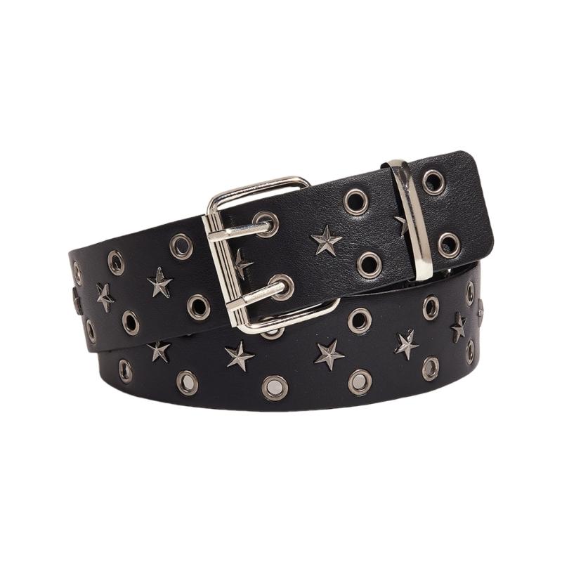 Grommet Waist Belt Punk Star Charm Skinny Chain for Cowboy Grunge Buckle Modern Waistband Waist Chain Studded Belt