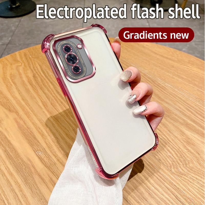 Für Huawei Nova 10 Hülle Huawei NCO-LX1, NCO-LX3 Handyhülle Glänzende Glitzerbeschichtung Silikon Kameraobjektiv Weiche Rückabdeckung