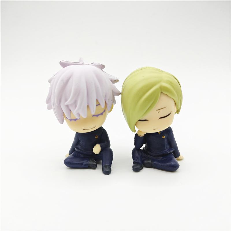 Figurine Anime Geto Suguru Jujutsu Kaisen Figurine Haibara Yu Poupées Satoru Gojo Endormi Figurine Nanami Kento PVC 4pcs/Ensemble Jouet Cadeau