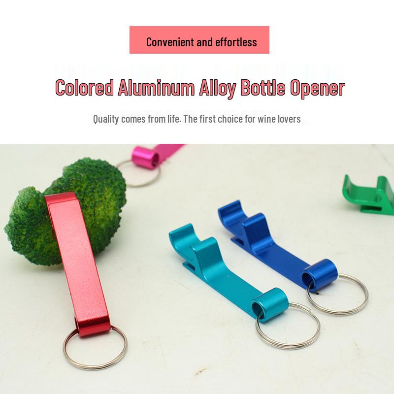 Creative Aluminum Alloy Beer Keychain Bottle Opener with Laser-Engraved Logo and QR Code for Promotional Gifts